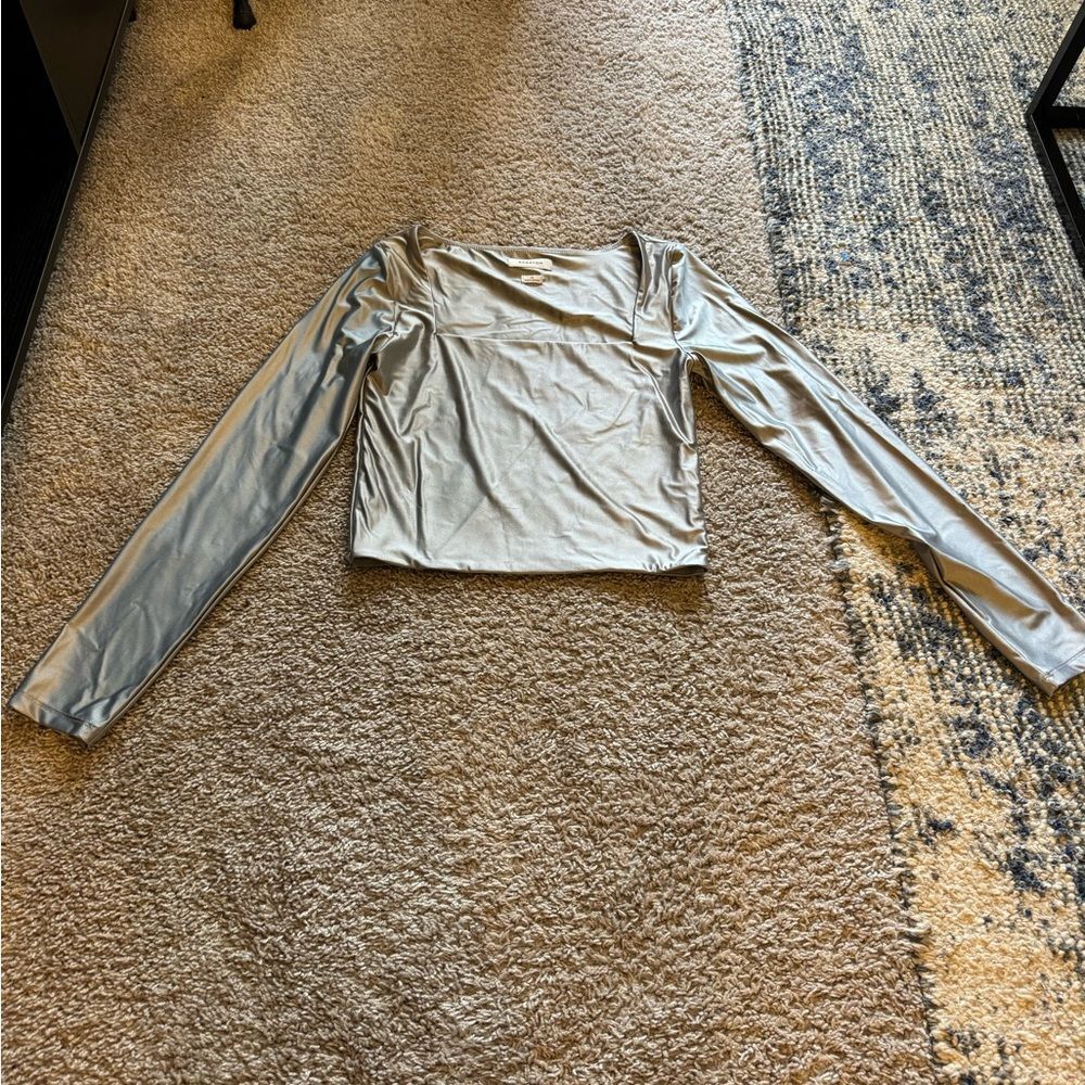 Babaton Black Asymmetrical Long Sleeve Top